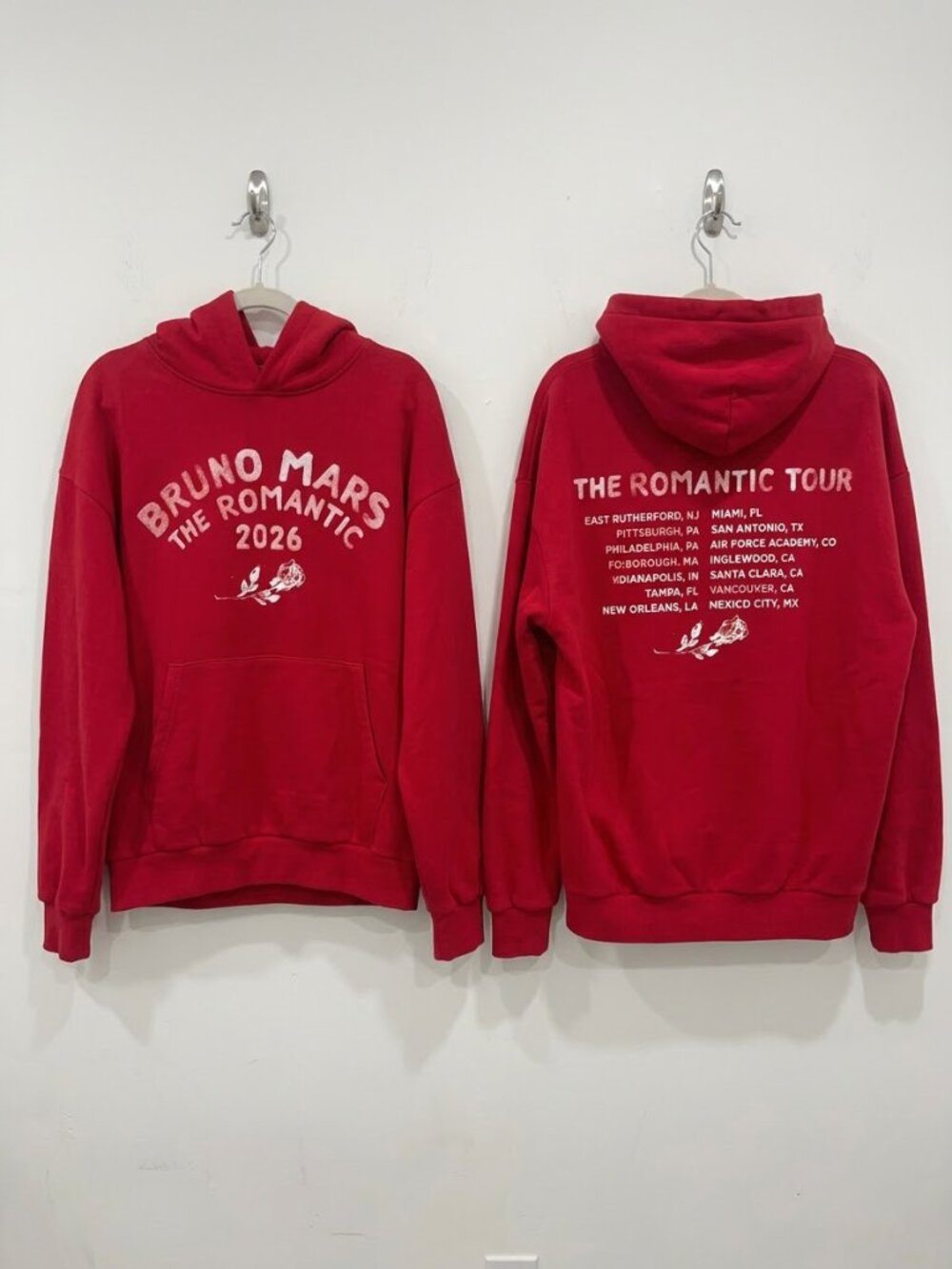 Bruno Mars Hoodie The Romantic Tour 2026 Concert Merch Reprint